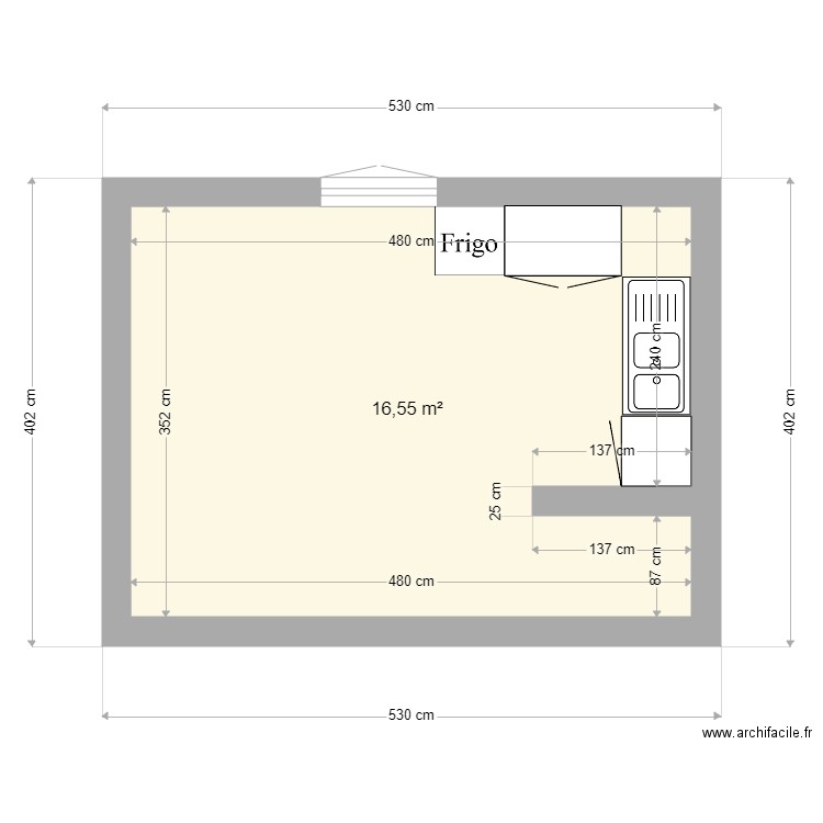 appartement 7 machecoul . Plan de 1 pièce et 17 m2