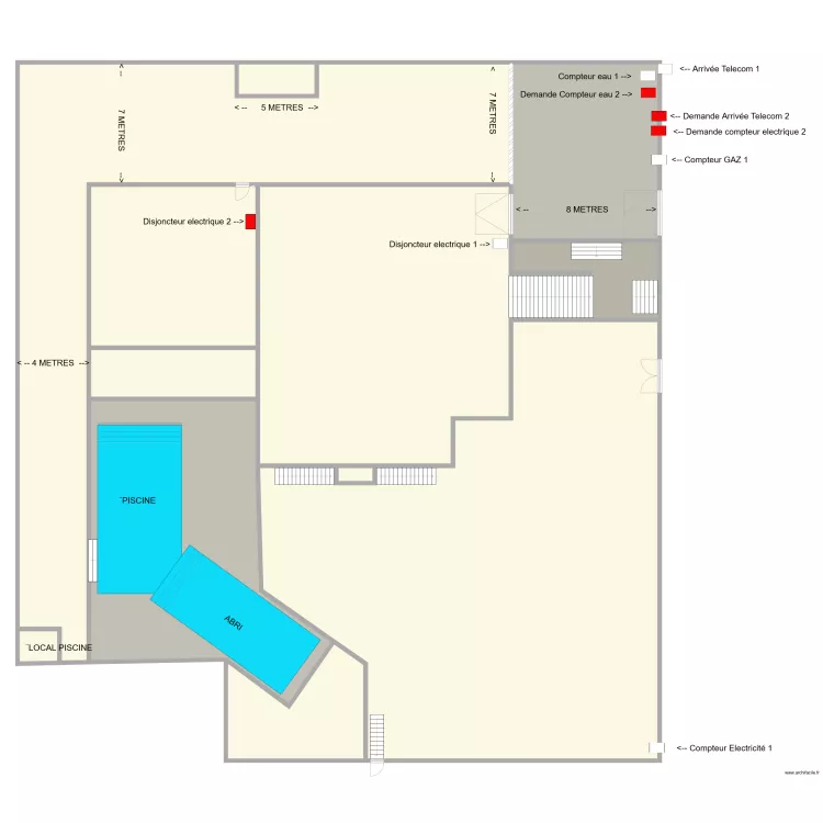 plan de masse portet Divis&eacute; Section BV 266  266bis V3. Plan de 