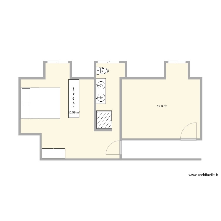 Chambre Fontv2. Plan de 0 pièce et 0 m2