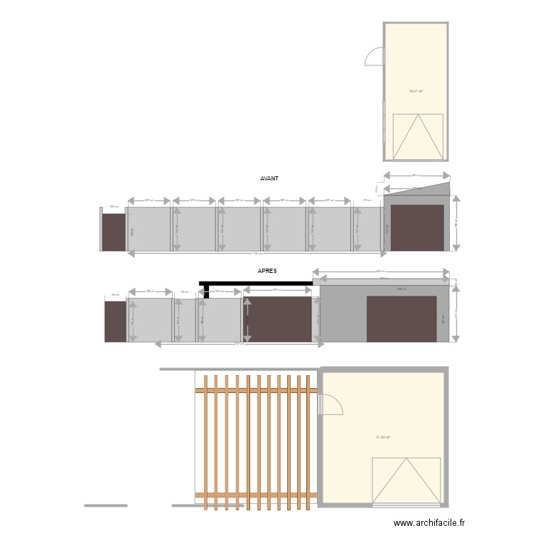 Projet extension de garage. Plan de 0 pièce et 0 m2