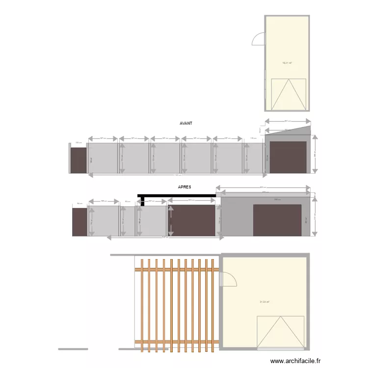 Projet extension de garage. Plan de 