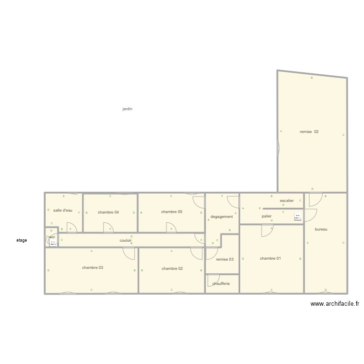 douin etage habitation2 . Plan de 0 pièce et 0 m2