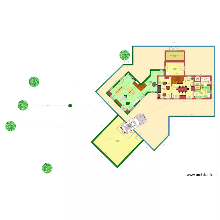 PLAN  EXTENSION AVEC COTES DEFINITIVES. Plan de 