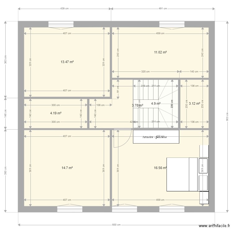 17chry. Plan de 13 pièces et 149 m2