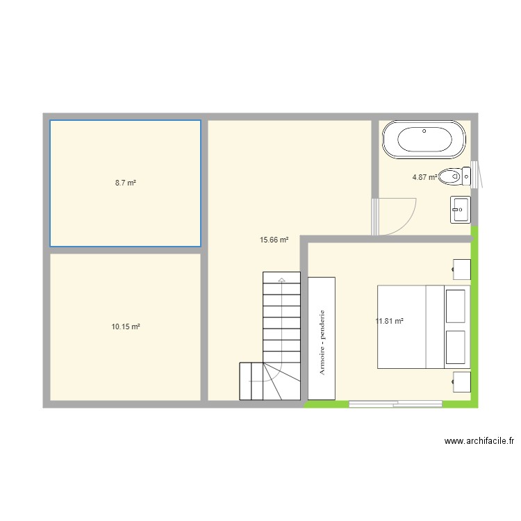 plano casa 2 pisos 9 x 6 mts planta 2. Plan de 0 pièce et 0 m2