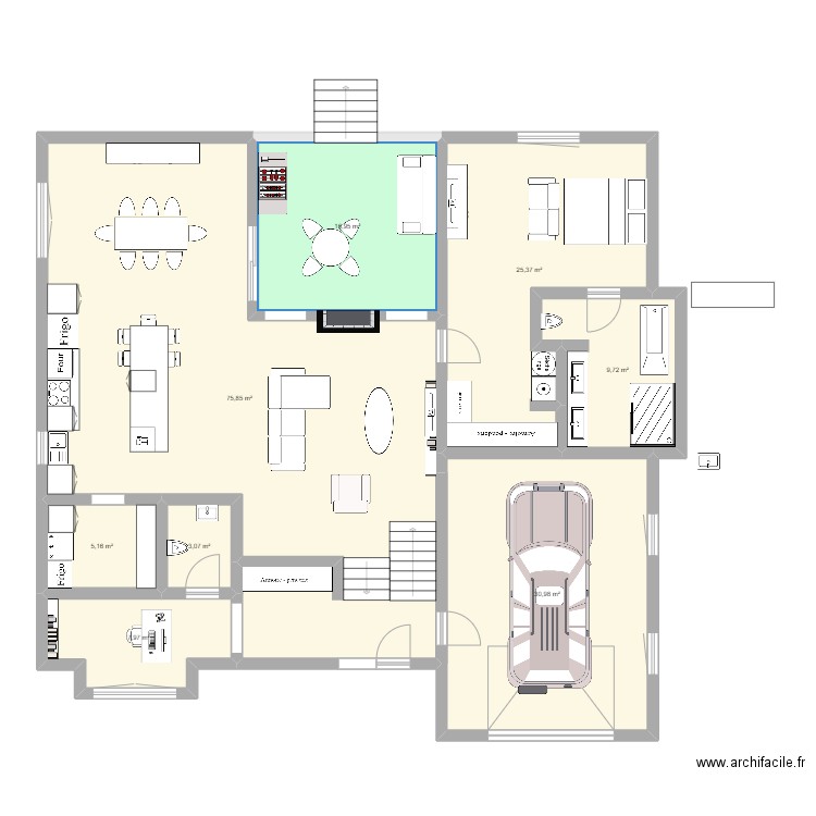 Iris 2A 1 ch. Plan de 8 pièces et 175 m2