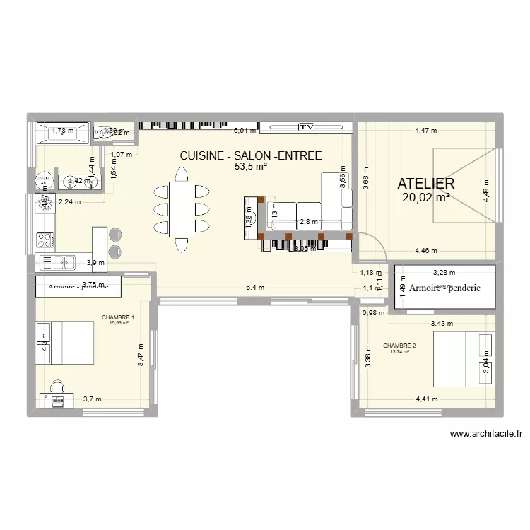 greg1. Plan de 5  et 109 m²