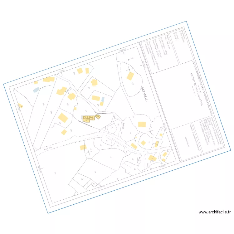 Plans   des maison dans cadastre. Plan de 