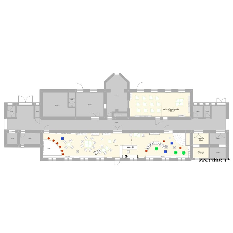 CDI N0 après travaux v3. Plan de 18 pièces et 370 m2