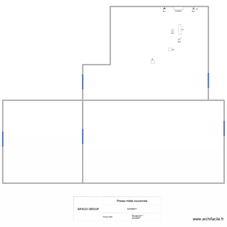 Presse m&eacute;tal couvercles. Plan de 2  et 3565 m²