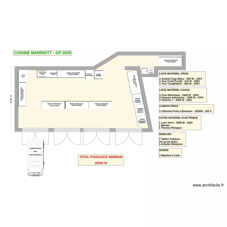 Cuisine Marriott GP 2025. Plan de 