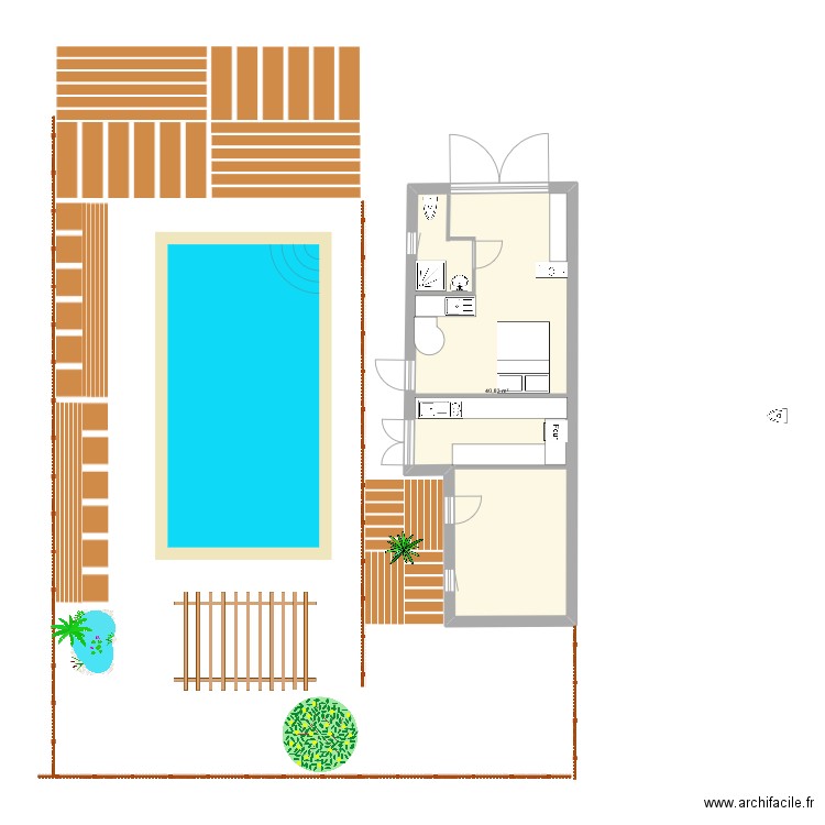 cyrille. Plan de 1 pièce et 41 m2