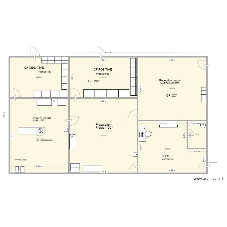 laboratoire. Plan de 7 pièces et 254 m2