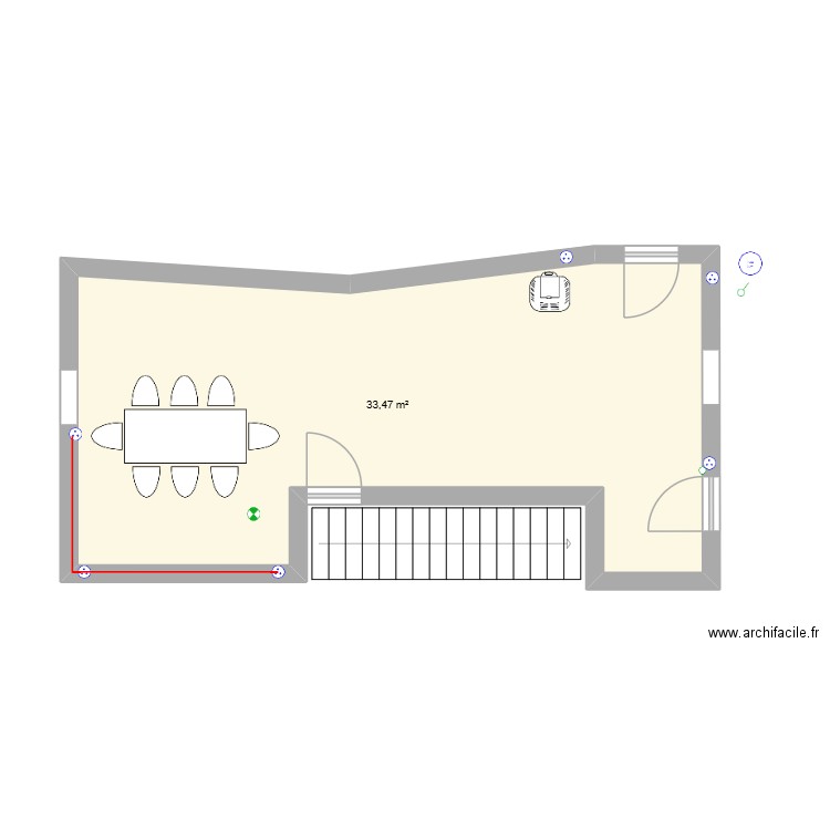 MAISON LOCATION. Plan de 1 pièce et 33 m2