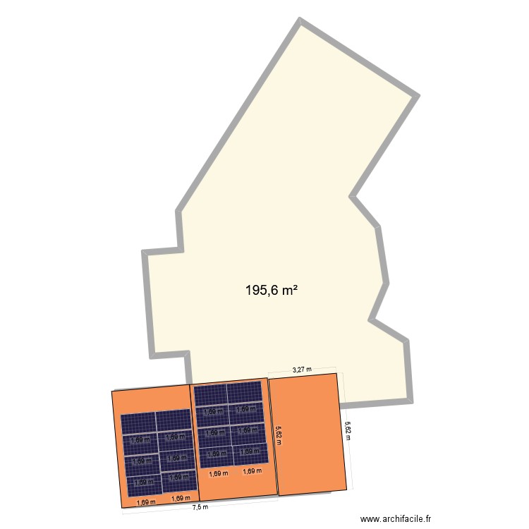 martinez. Plan de 1 pièce et 196 m2