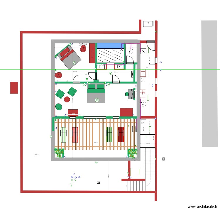 Modification 1er Maison existante + toit+ électricité + meubles 2. Plan de 0 pièce et 0 m2