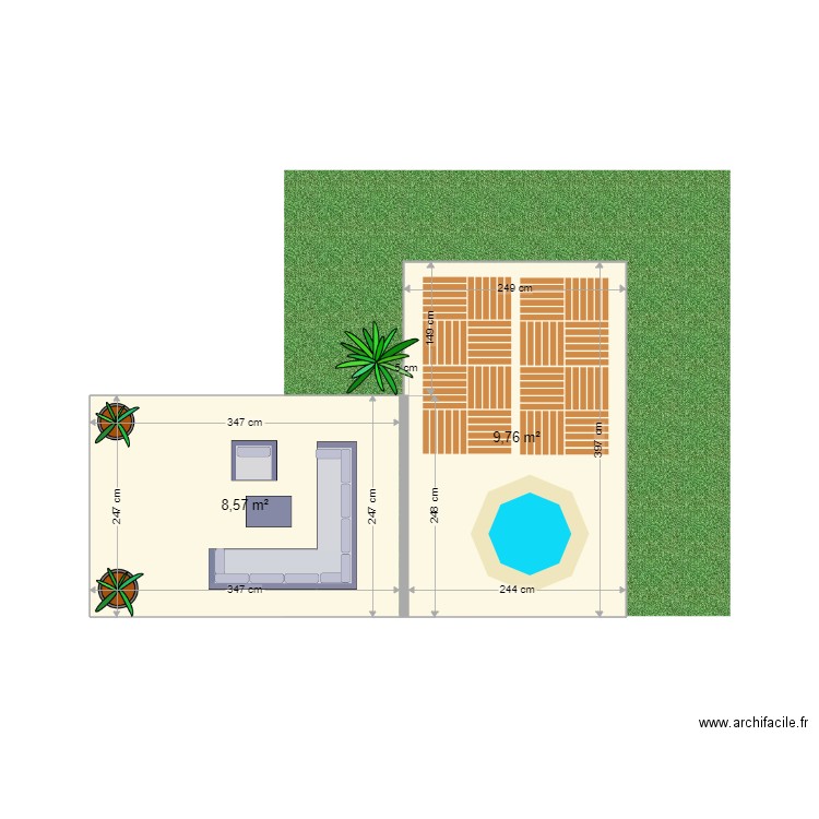 aménagement espace jardin  . Plan de 0 pièce et 0 m2