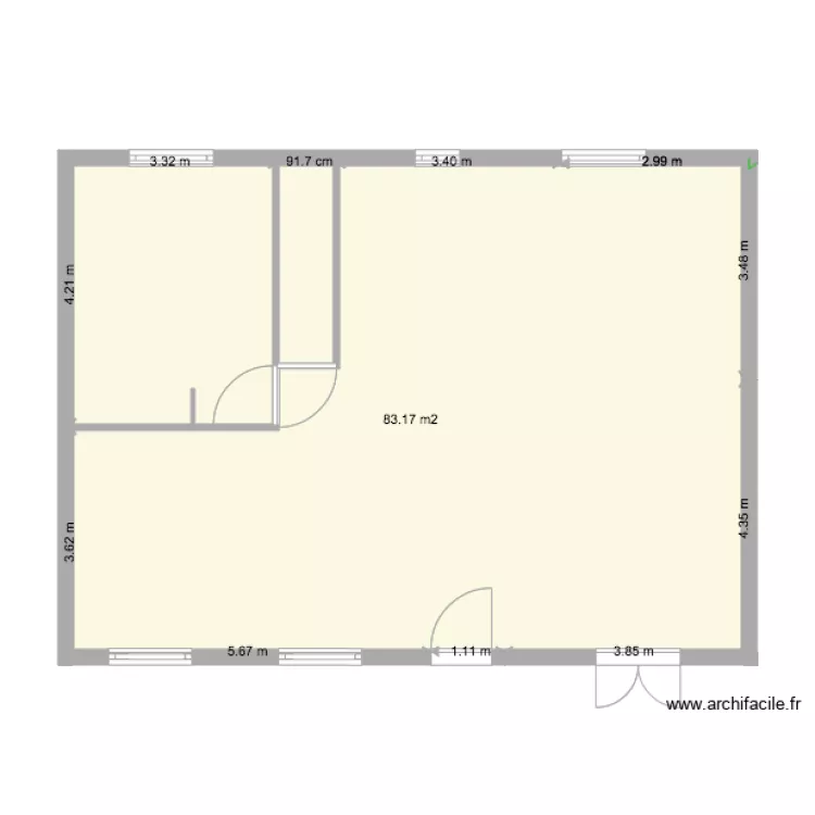 Maison 70 m. Plan de 
