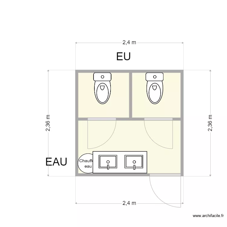 SANITAIRE ACSI 4596V. Plan de 