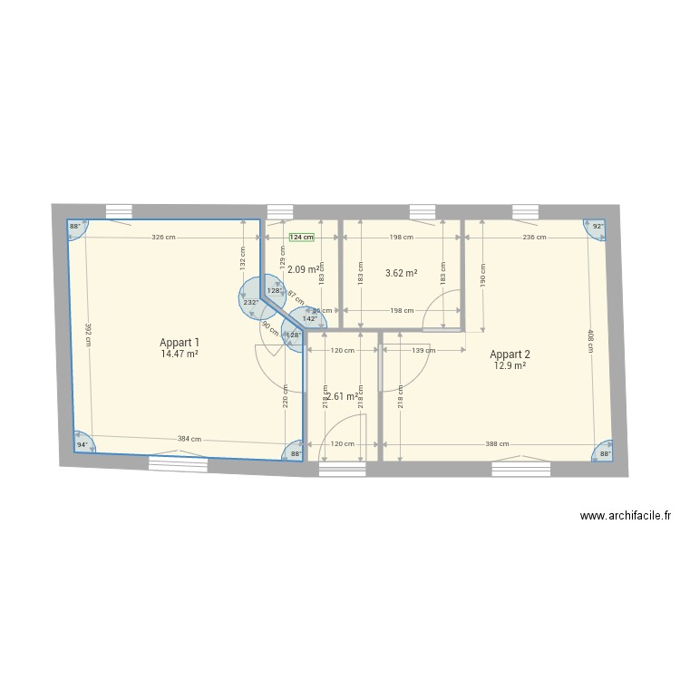 Plan avec modif wc. Plan de 0 pièce et 0 m2