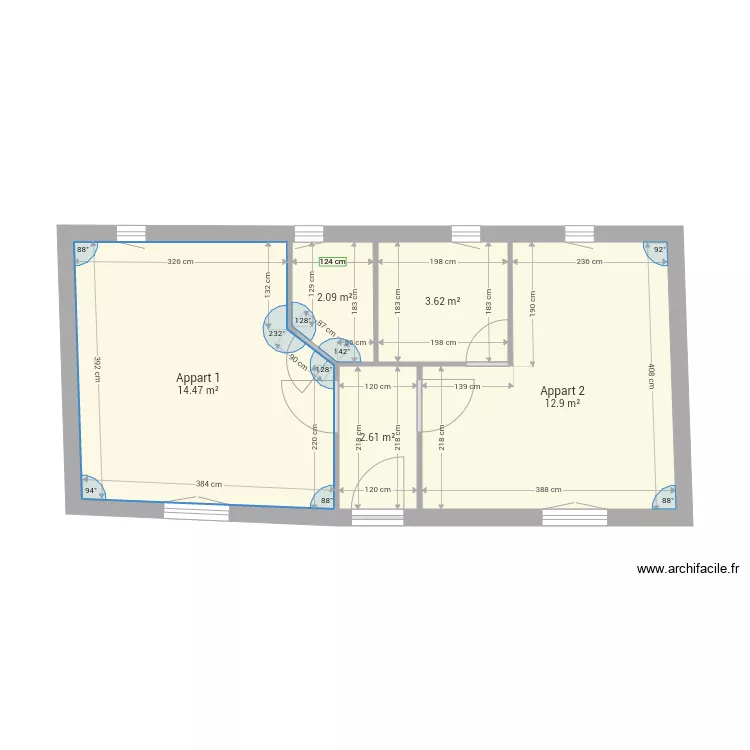Plan avec modif wc. Plan de 