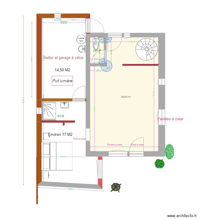 Aménagement garage 7. Plan de 2 pièces et 31 m2