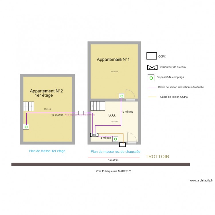 PLAN DE MASSE  ENEDIS Maberly. Plan de 0 pièce et 0 m2