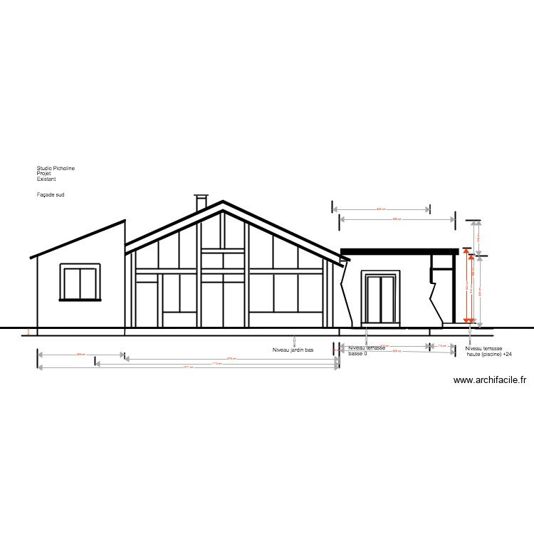 Studio Picholine Projet Fa&ccedil;ade Sud 07 18 3 toiture terrasse. Plan de 0 pièce et 0 m2