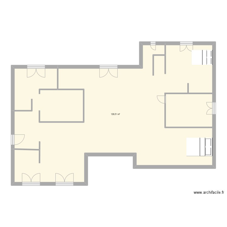 maison. Plan de 1 pièce et 129 m2