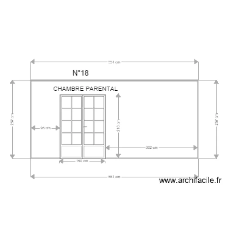Baie vitre bois crisillons. Plan de 
