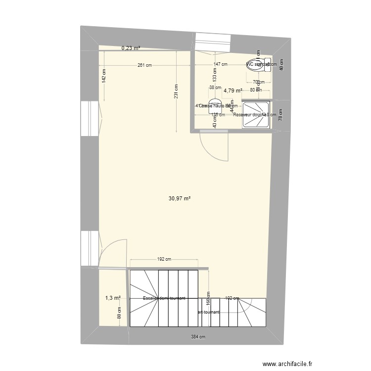 PAULINE BIOL V2. Plan de 4 pièces et 37 m2