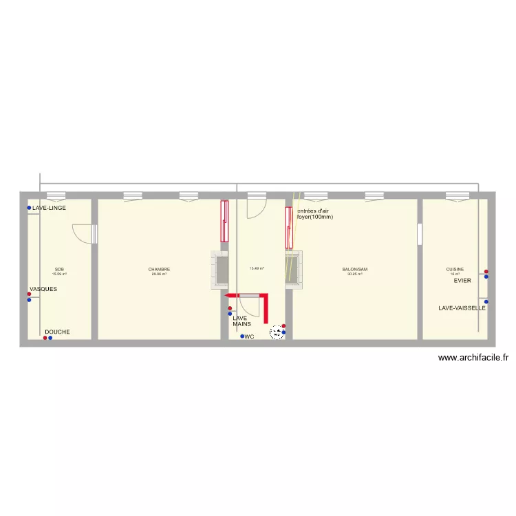 rdc plomberie. Plan de rdc plomberie. Plan de