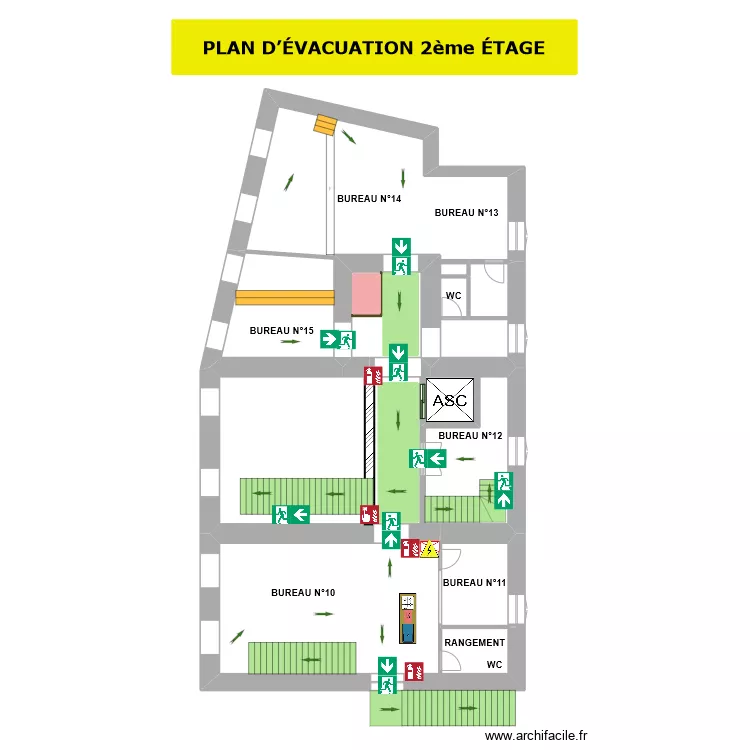 BUREAU CCPN 2 ETAGE EVACUT. Plan de BUREAU CCPN 2 ETAGE EVACUT. Plan de