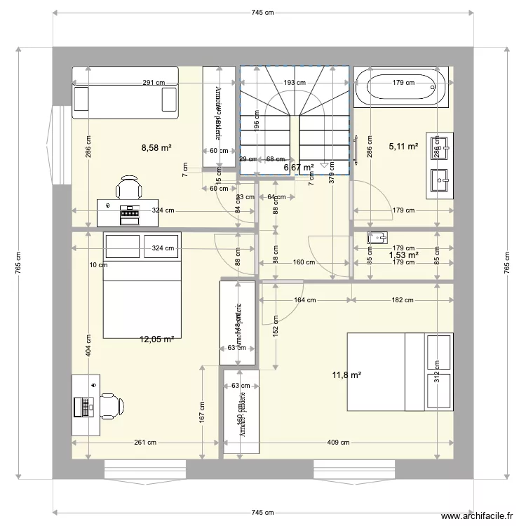 Etage 765 BIS. Plan de 