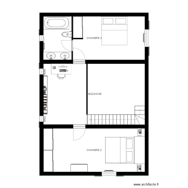 chambre sdb. Plan de 0 pièce et 0 m2