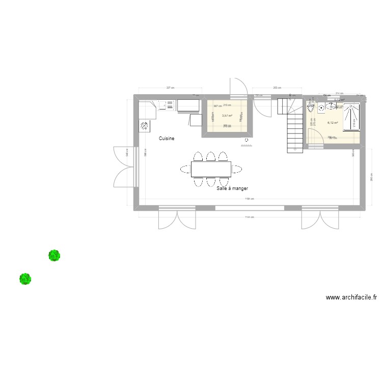 leubot 2. Plan de 6 pièces et 38 m2