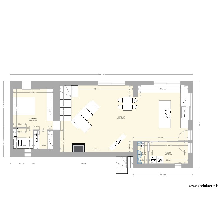 acciola rdc extention chambre. Plan de 0 pièce et 0 m2