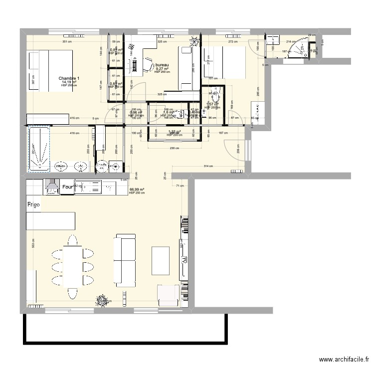 lolo&patrick projet 2. Plan de 10 pièces et 98 m2