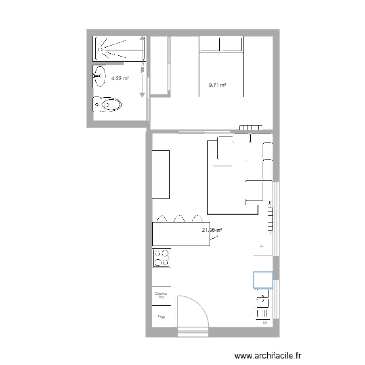 Appartement fontaines. Plan de 