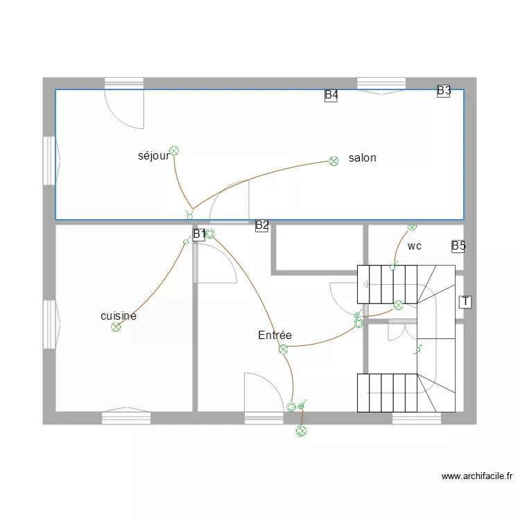 logement 4 RdC Eclairage. Plan de 