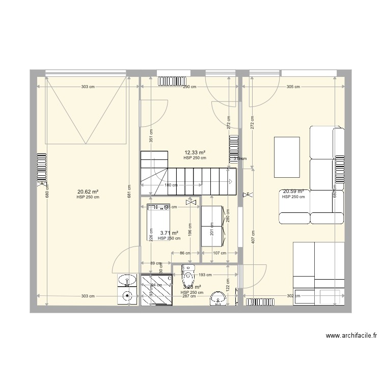 Plan tactac RDC meublés. Plan de 0 pièce et 0 m2