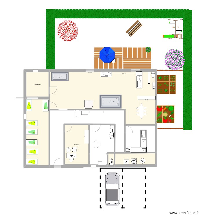 Micro créche. Plan de 6 pièces et 96 m2