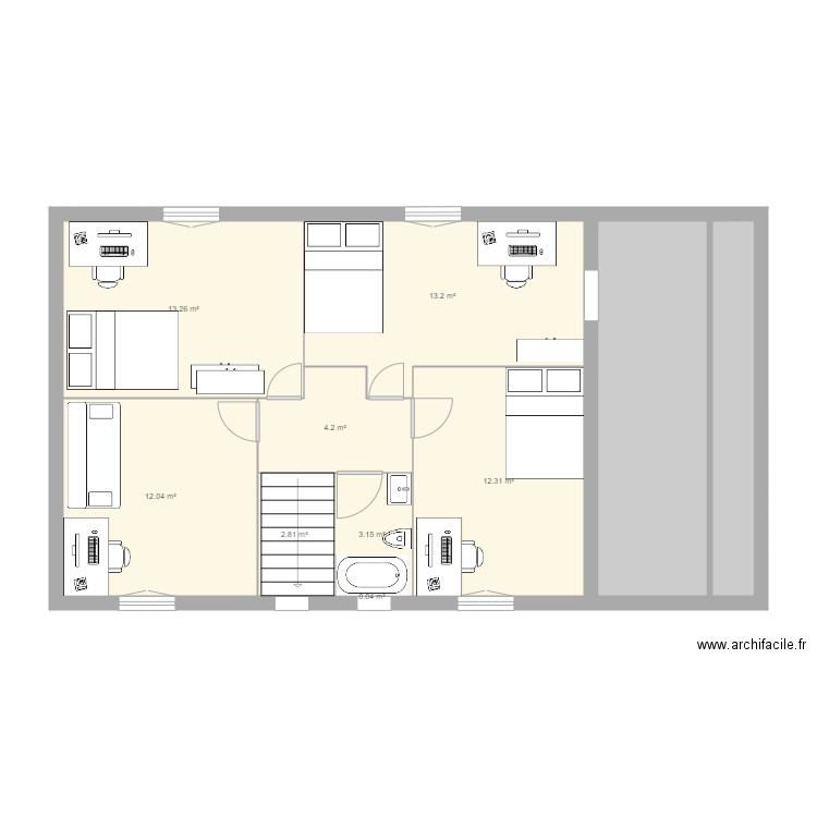 Plan maison Biba etage V2. Plan de 0 pièce et 0 m2