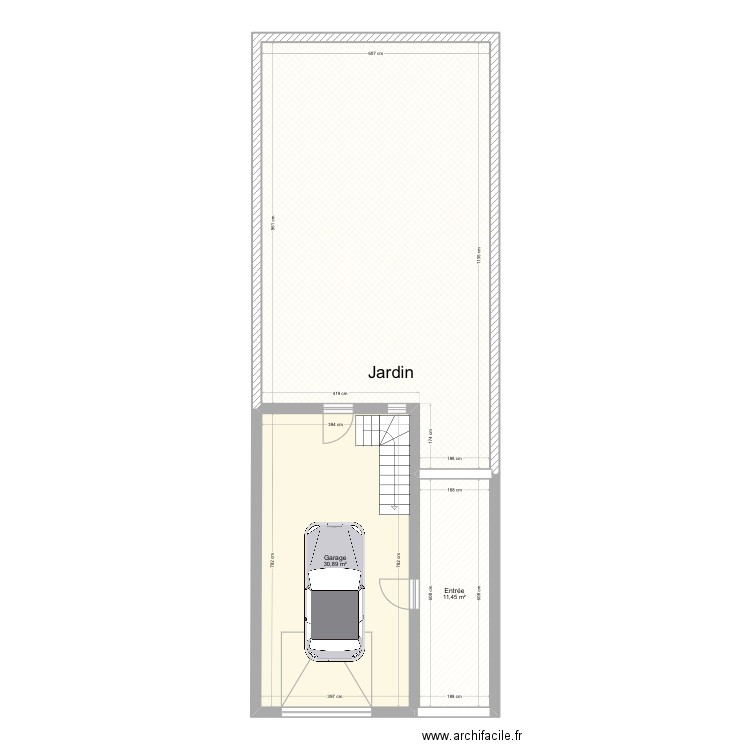 Garage. Plan de 3 pièces et 104 m2