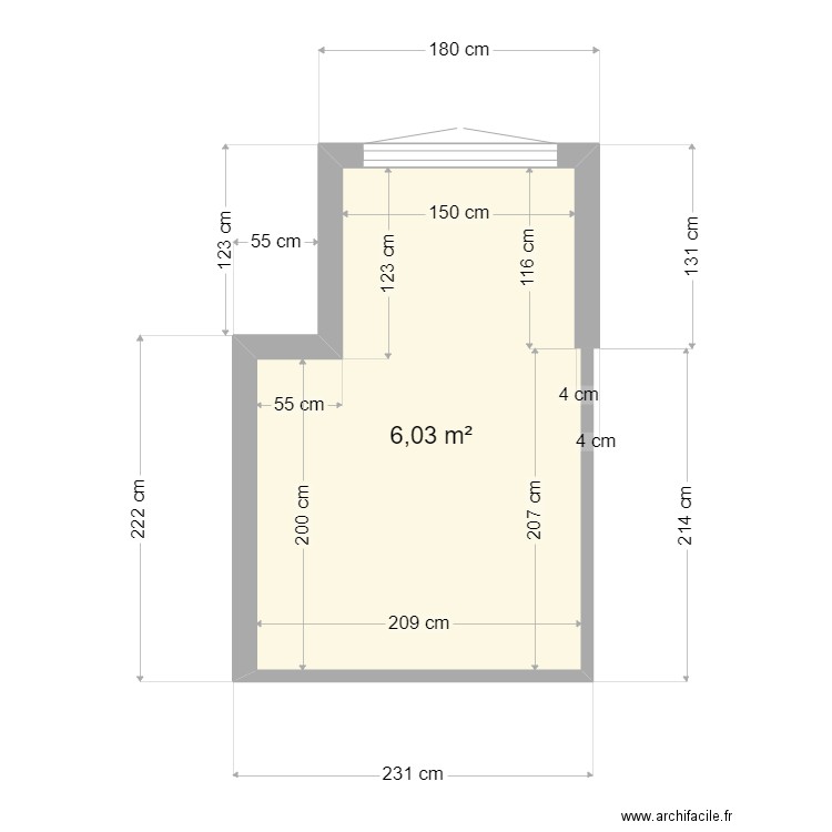 sdb grimaud. Plan de 1 pièce et 6 m2