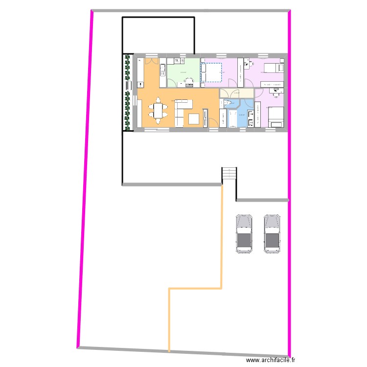 maison new. Plan de 8 pièces et 93 m2