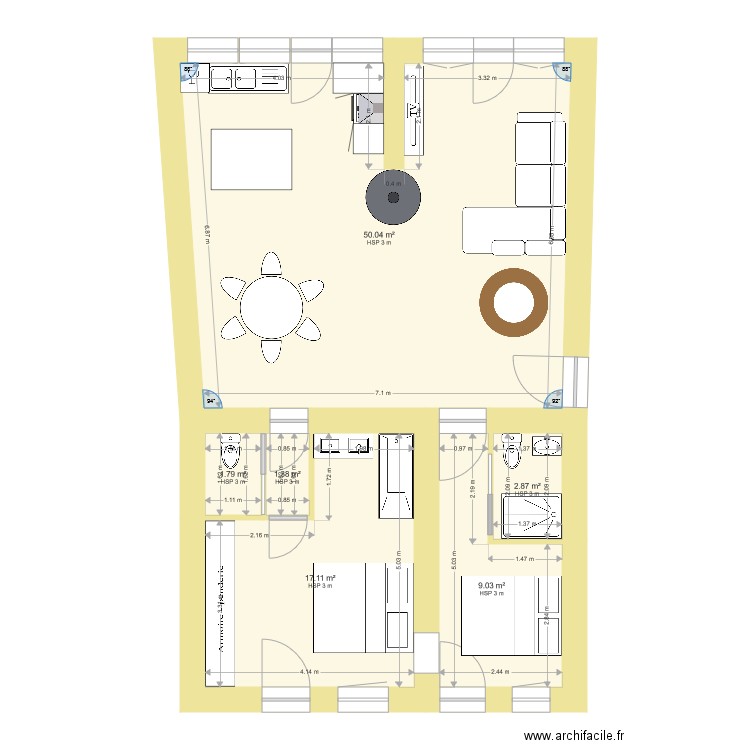 Gaston 2 cuisine gauche. Plan de 0 pièce et 0 m2