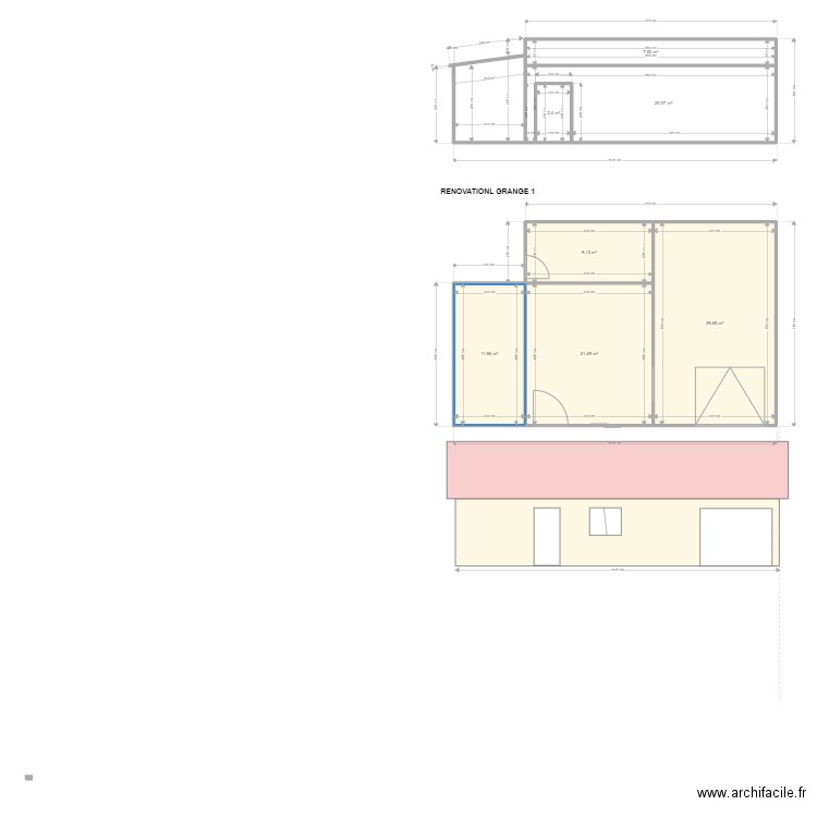 RENOVATION GRANGE avec DP4. Plan de 7 pièces et 102 m2