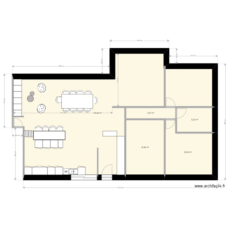 EXERCICE 1 MODULE 9. Plan de 5 pièces et 119 m2