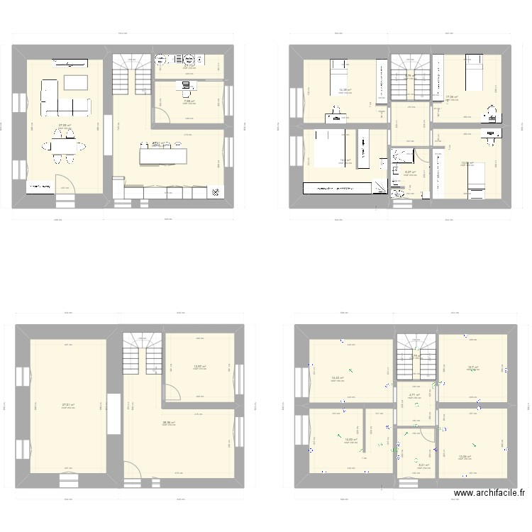 maison. Plan de 20 pièces et 277 m2